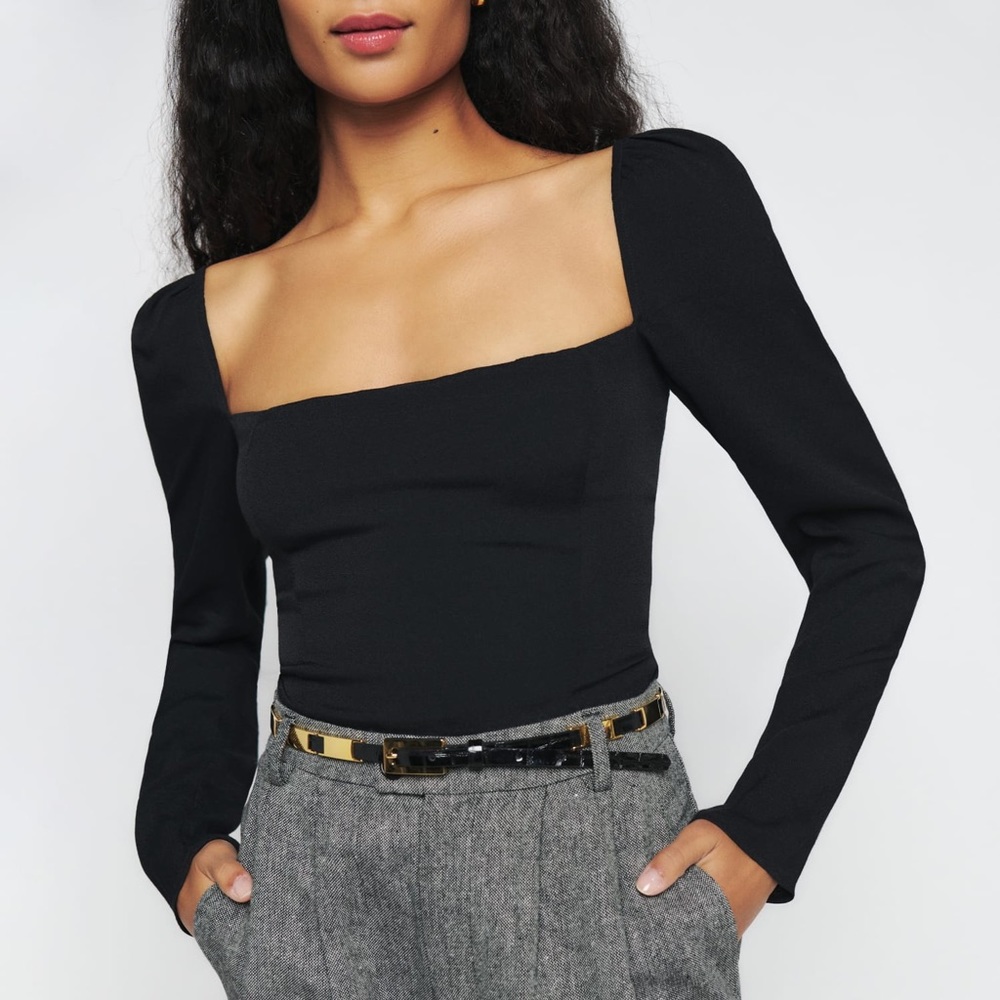 Reformation black Demi top